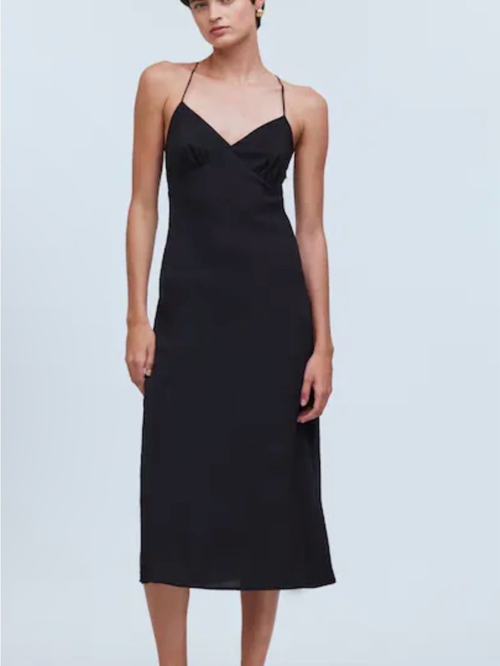 Madewell Layton Classic Black Slip Dress with Spaghetti Straps